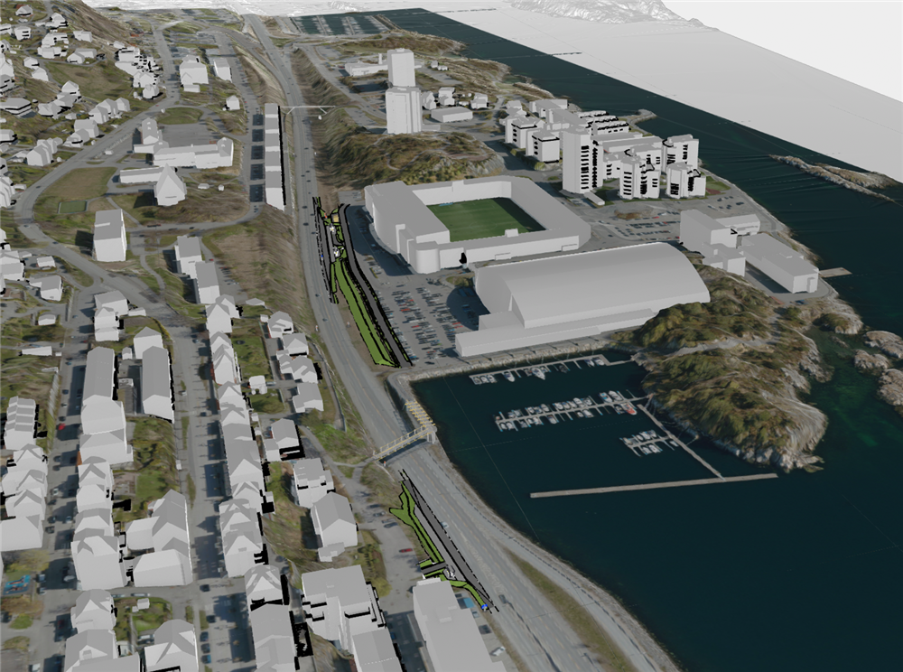 Illustrasjonene er hentet fra Statens vegvesen sine modeller, og viser plassering og løsning.  - Klikk for stort bilete