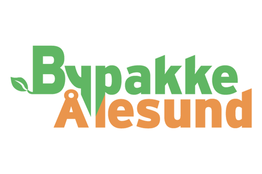 Bypakken Ålesund logo i fargene grønn og oransje - Klikk for stort bilete